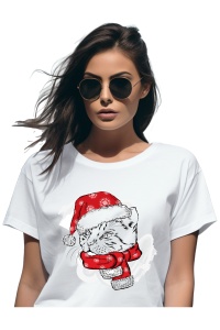 Tricou Craciun dama - Christmas Cat