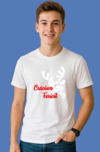 Tricou Craciun Fericit Ren 2, din bumbac 100% Copii | Dama | Barbat - Img 3