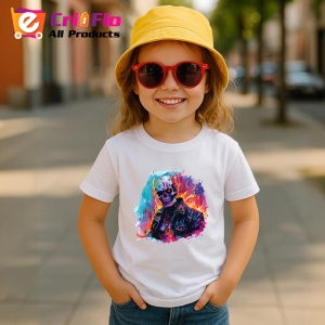 Tricou Craniu biker in flacari fundal alb Copii | Dama | Barbat - Img 11