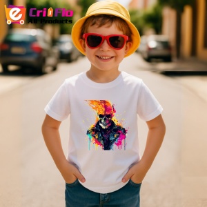 Tricou Craniu biker inflacarat cu jacheta de piele Copii | Dama | Barbat - Img 10