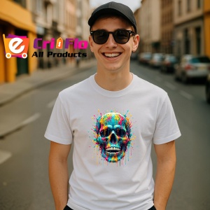 Tricou Craniu inflacarat cu detalii metalice Copii | Dama | Barbat - Img 6