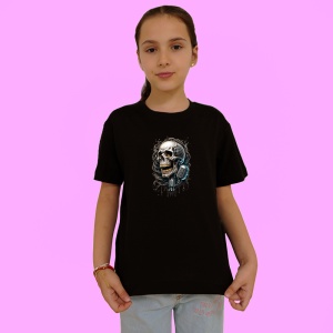 Tricou Craniu Microfon Rock Hardcore, Copii | Dama | Barbat, culoare negru - Img 3