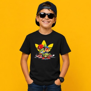 Tricou Crazy Frog Team Racing Urban Street Style Yellow, din bumbac 100%, tricou negru, Copii | Dama | Barbat - Img 3