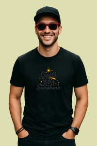 Tricou Create Your Own Sunshine Text Galben Gri, din bumbac 100%, tricou negru Copii | Dama | Barbat - Img 3