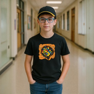 Tricou Cub Rubik si formule matematice Negru, Copii | Dama | Barbat - Img 3