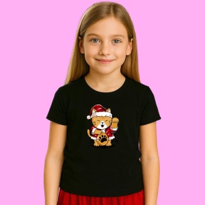 Tricou Cute Cat Santa, din bumbac 100% Copii | Dama | Barbat - Img 2