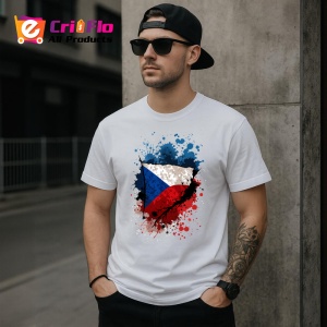 Tricou Czechia Steag Splash Art, Copii | Dama | Barbat - Img 5