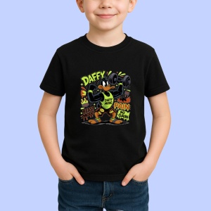 Tricou Daffy beast mode antrenament cu gantere si tricou galben Copii | Dama | Barbat, negru