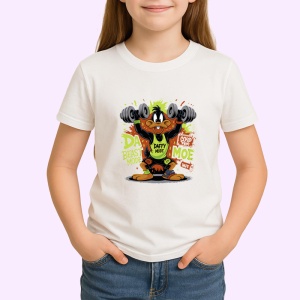 Tricou Daffy beast mode cu gantere graffiti Copii | Dama | Barbat Barbat - Img 4
