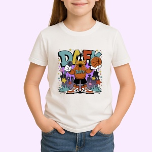 Tricou Daffy Duck cool cu tricou portocaliu și fundal urban Copii | Dama | Barbat Barbat