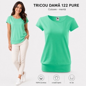 Tricou Damă 100% Bumbac cu Bandă Jos – Croială Lejeră, 22 Culori, XS-3XL - Img 22