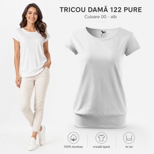 Tricou Damă 100% Bumbac cu Bandă Jos – Croială Lejeră, 22 Culori, XS-3XL - Img 32