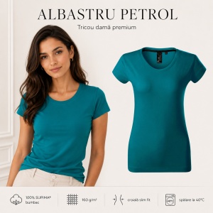 Tricou damă 100% bumbac SUPIMA® 154 Exclusive, slim fit, 160 g/m², XS–2XL, 8 culori - Img 14