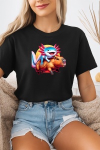 Tricou dama CapyBara - Axolotl pe capybara - Img 2