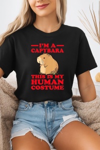Tricou dama CapyBara - Sunt un capybara iar acesta este costumul meu de om - Img 2
