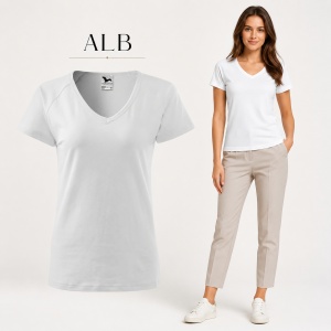 Tricou Damă cu Decolteu în V Malfini – Bumbac 95%, XS-3XL - Img 11