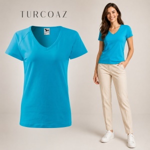 Tricou Damă cu Decolteu în V Malfini – Bumbac 95%, XS-3XL - Img 21