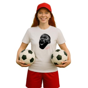 Tricou Dama cu fotbalistul Antonio Rudiger -Real Madrid din bumbac 100% - Img 7