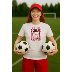 Tricou Dama cu fotbalistul Artem Dovbyk-AS Roma din bumbac 100%