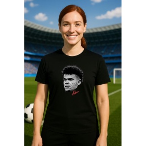 Tricou Dama cu fotbalistul Brahim Diaz Real Madrid din bumbac 100% - Img 5
