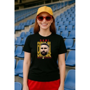 Tricou Dama cu fotbalistul Daniel Dani Carvajal Ramos-Real Madrid din bumbac 100% - Img 2