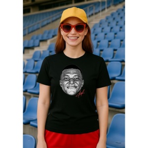 Tricou Dama cu fotbalistul Kylian Mbappe-Paris Saint-Germain PSG din bumbac 100% - Img 3