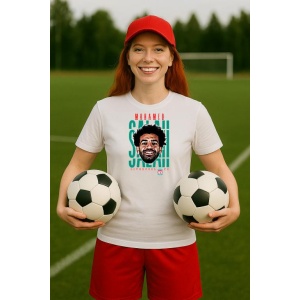 Tricou Dama cu fotbalistul Mohamed Salah Hamed Mahrous Ghaly-Liverpool FC din bumbac 100% - Img 4