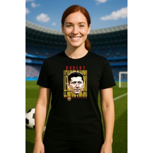 Tricou Dama cu fotbalistul Robert Lewandowski-FC Barcelona din bumbac 100% - Img 5