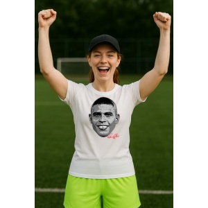 Tricou Dama cu fotbalistul Ronaldo Luis Nazario Brazil din bumbac 100% - Img 9