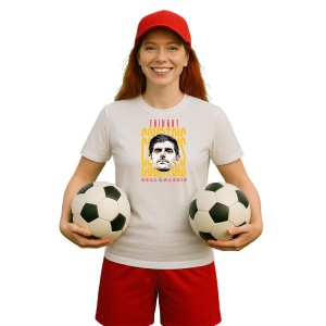Tricou Dama cu fotbalistul Thibaut Courtois-Real Madrid din bumbac 100% - Img 10