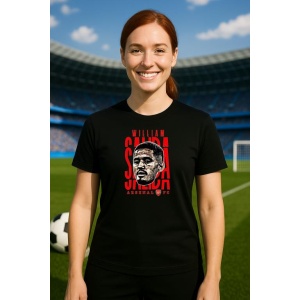 Tricou Dama cu fotbalistul William Alain Andr Gabriel Saliba-Arsenal FC din bumbac 100%