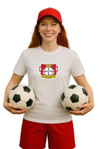 Tricou dama cu logo stema Bayer Leverkusen Germania , din bumbac 100% - Img 3