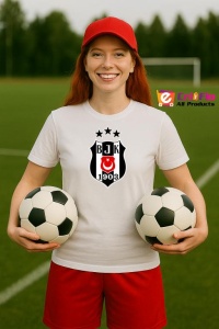 Tricou dama cu logo stema Besiktas Turcia , din bumbac 100% - Img 8