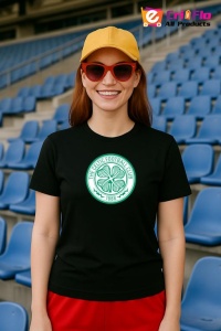 Tricou dama cu logo stema Celtic FC Scotia , din bumbac 100% - Img 5