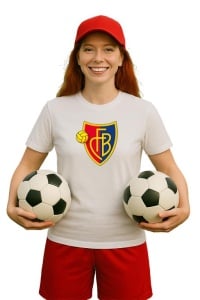 Tricou dama cu logo stema Fc Basel Elvetia , din bumbac 100% - Img 3