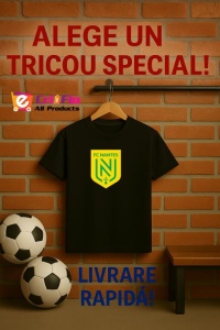 Tricou dama cu logo stema FC Nantes Franta , din bumbac 100% - Img 6