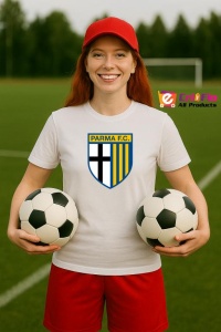 Tricou dama cu logo stema FC Parma Italia , din bumbac 100% - Img 9