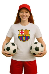 Tricou dama cu logo stema FCB Spania , din bumbac 100% - Img 3