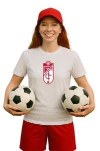 Tricou dama cu logo stema Granada CF Spania , din bumbac 100%