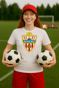 Tricou dama cu logo stema UD Almeria Spania , din bumbac 100% - Img 8