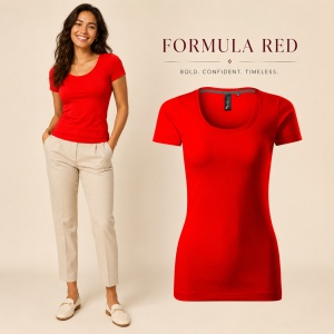 Tricou Damă Elastic cu Decolteu Adânc, Croială Slim Fit, 95% Bumbac, 5% Elastan, 10 Culori, XS–2XL - Img 16