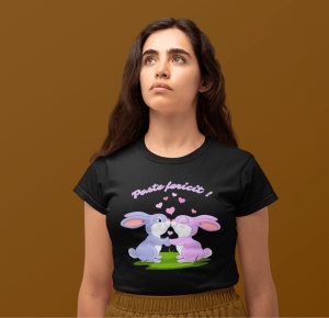 Tricou Dama Festiv - Paște Într-un Stil Personalizat! - din bumbac, personalizat - Cadou - Img 4