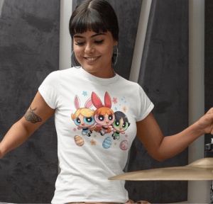 Tricou Dama Haios Personalizat - Easter Powerpuff - Cadou