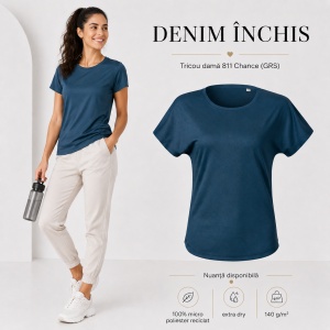 Tricou Damă Malfini Chance GRS 811 – Poliester Reciclat, Extra Dry, Croială Lejeră - Img 14