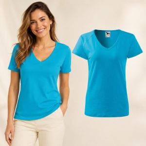 Tricou Damă Malfini Dream 128 cu Guler V – Slim Fit, 95% Bumbac, 14 Culori, XS-3XL - Img 15