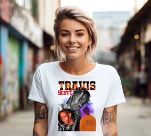 Tricou dama personalizat Hip Hop Travis Scott