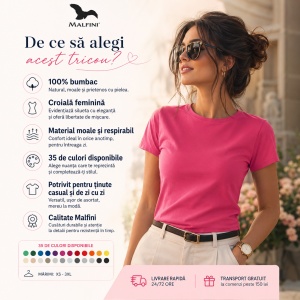 Tricou damă Simplu Basic | 35 de culori - Img 2