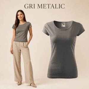 Tricou Damă Simplu cu Guler Rotund, Bumbac 100% – 30 Culori, XS–3XL - Img 17