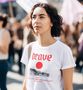 Tricou dama Streetwear - Brave - din bumbac, personalizat - Cadou