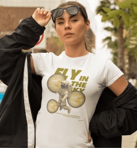 Tricou dama Streetwear - Fly in the Sky - din bumbac, personalizat - Cadou - Img 3